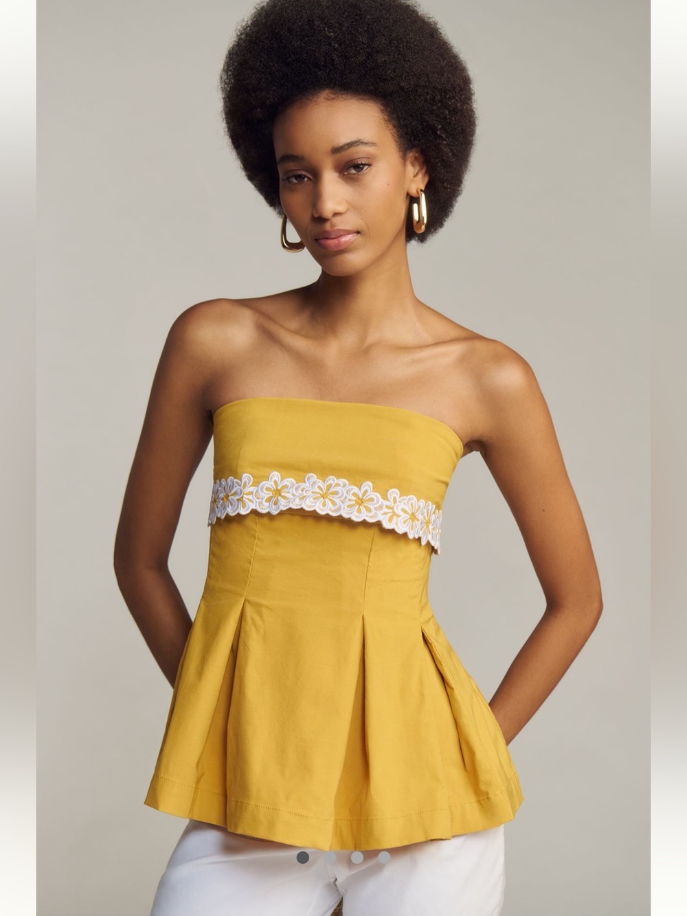 Maeve Strapless Foldover Structured Top - Size M - BNWT